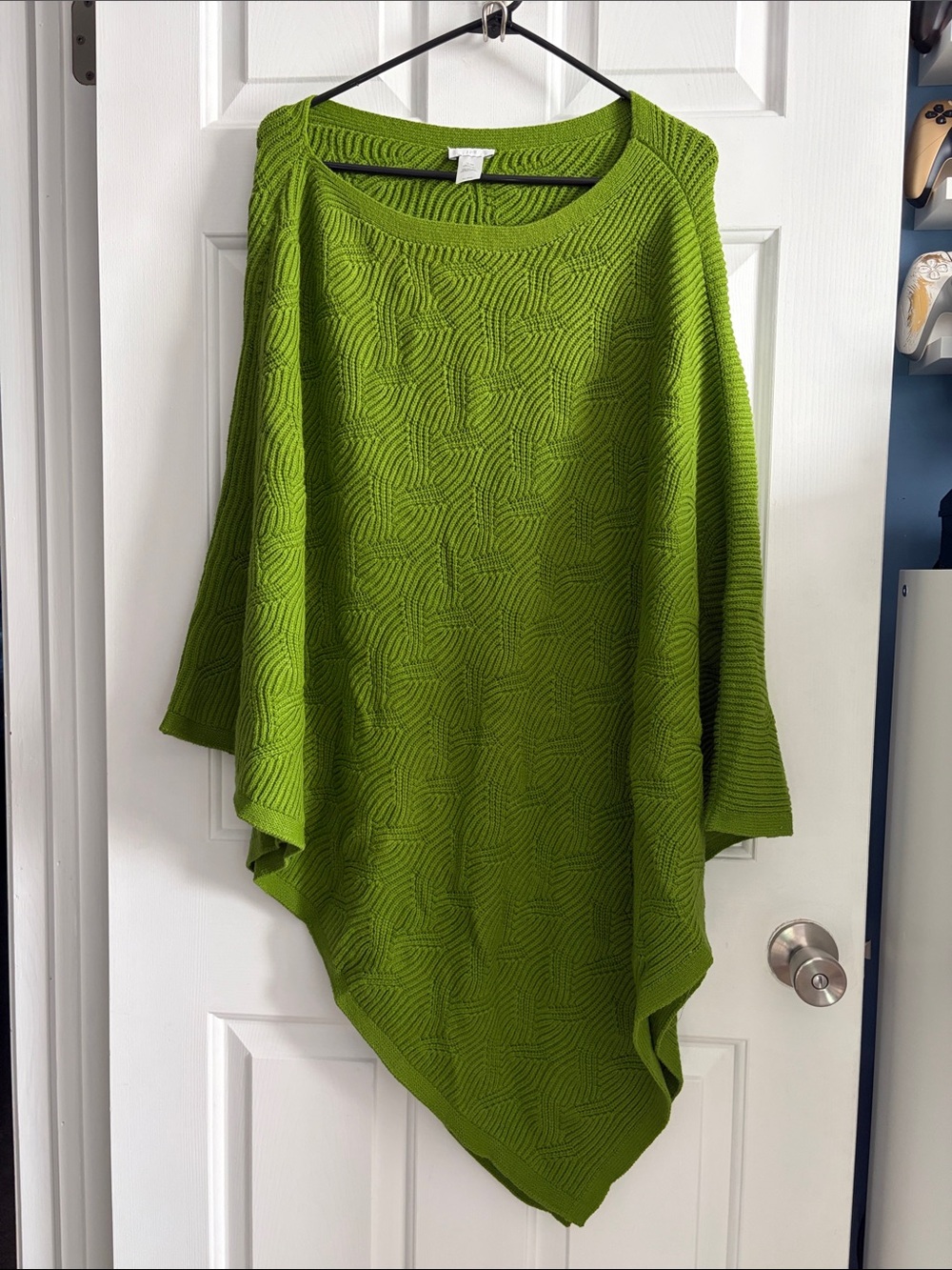 J. Jill Asymmetric Textured Knit Poncho Sweater Top Size XL-3X